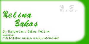 melina bakos business card